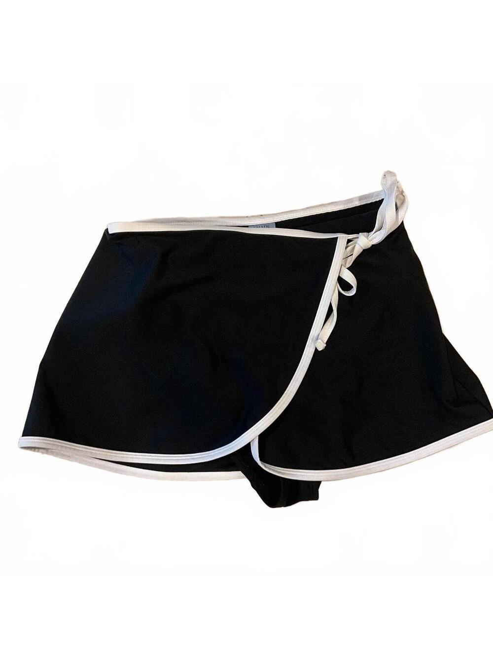 Shade & Shore Black Wrap Front Swim Skort
